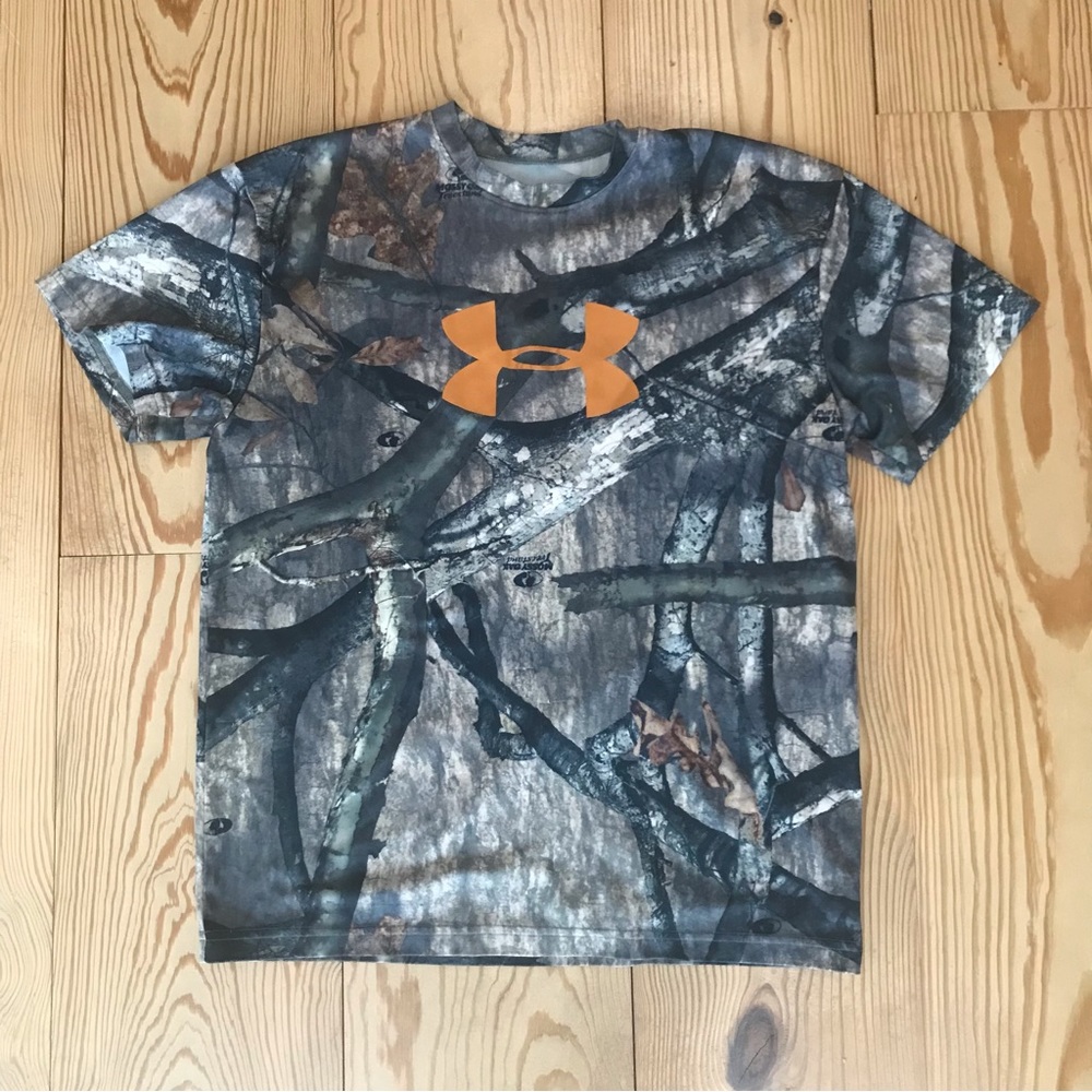 Men’s Under Armour Heat Gear Mossy Oak Treestand Camo T-Shirt Medium